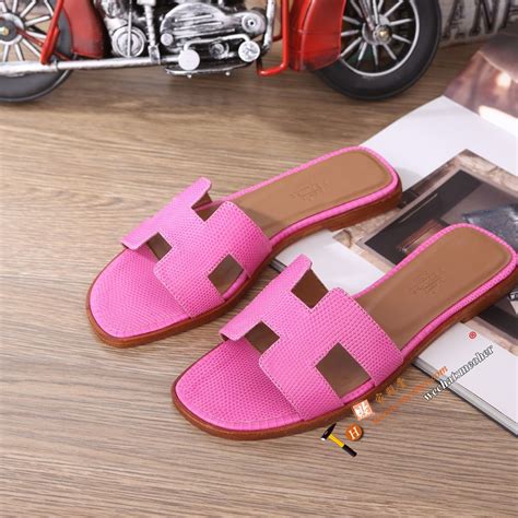 hermes pink slippers